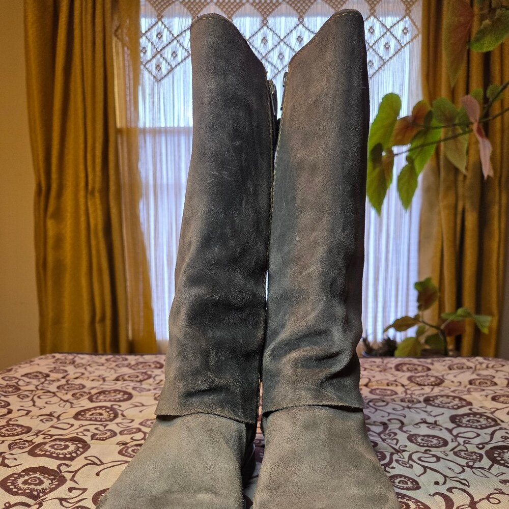 Born Boot "Sable", Wide Shaft Grey, Suede with Lacing, Sz 8/39 - Picture 4 of 12